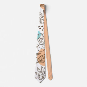 Corbata Patrón tropical de verano dibujado a mano