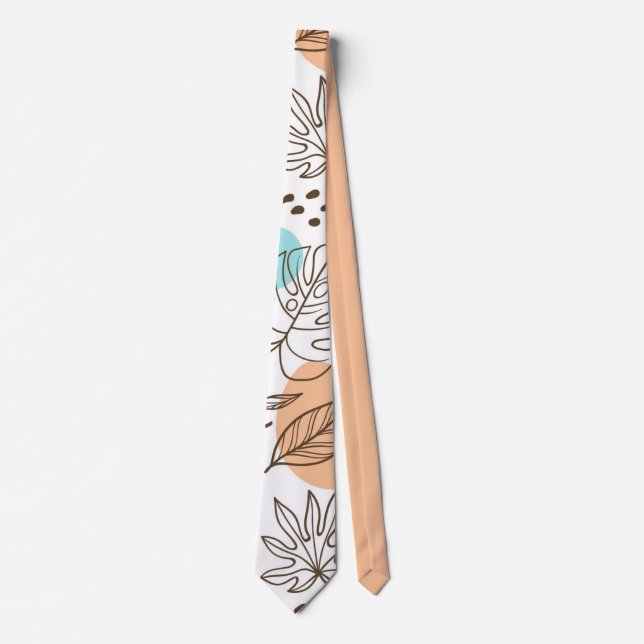 Corbata Patrón tropical de verano dibujado a mano (Anverso)