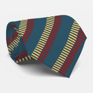 Corbata Patrón único amarillo rojo azul silenciado
