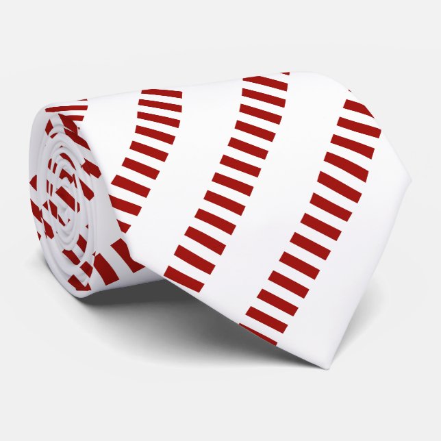 Corbata Patrón único rojo y blanco (Enrollado)