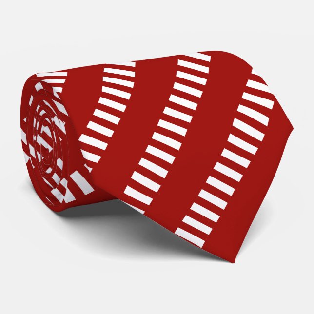 Corbata Patrón único rojo y blanco (Enrollado)