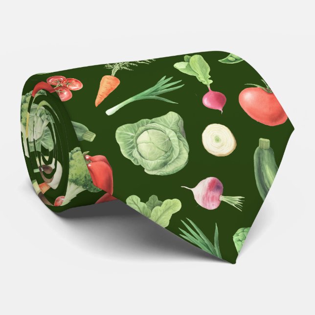 Corbata patrón vegetal fresco ligado al cuello del aliment (Enrollado)