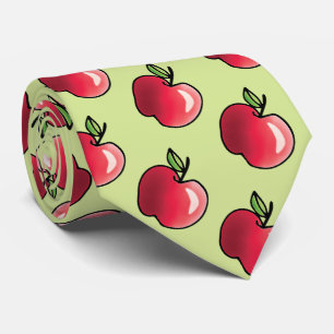 Corbata Patrón verde de Apple Rojo