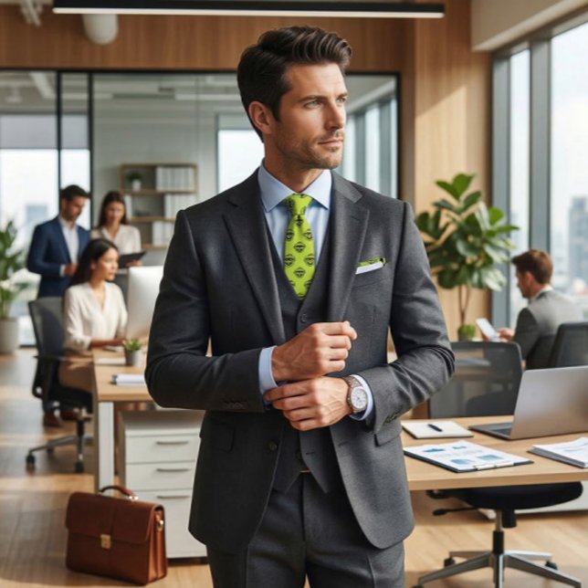 Corbata Patrón verde de Oscar el Gruñón (Generated image of man wearing tie)