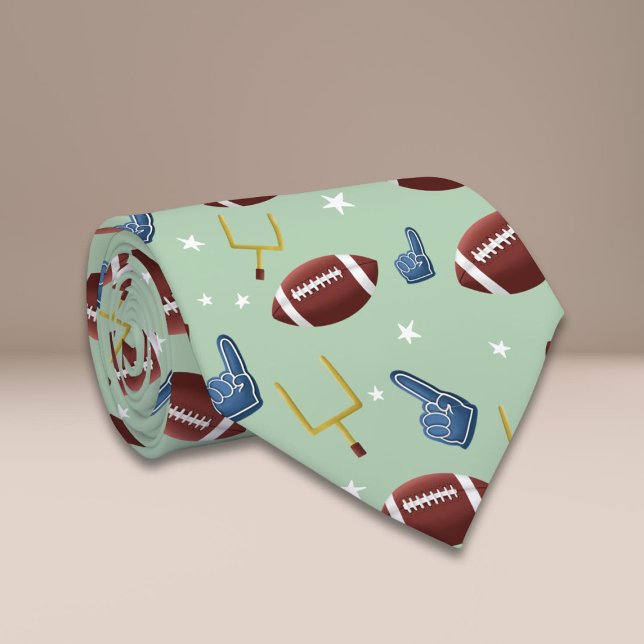 Corbata Patrón verde del fútbol americano (Subido por el creador)
