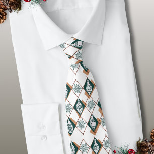 Corbata Patrón verde rojo escandinavo de vacaciones navida