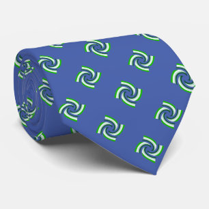 Corbata Patrón verde único en azul