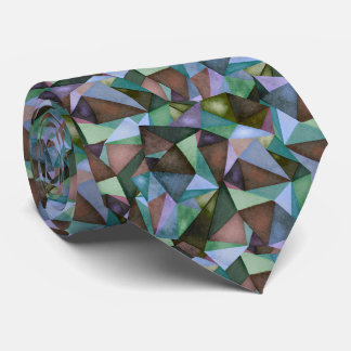 Corbata Patrón verde vintage de triángulo geométrico
