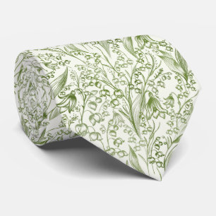 Corbata Patrón Victoriano Elegante de Lirio de los Valles