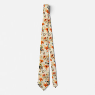 Corbata Patrón Vintage de Floral y cámara (5)