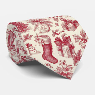 Corbata Patrón vintage de Navidad en rojo con medias
