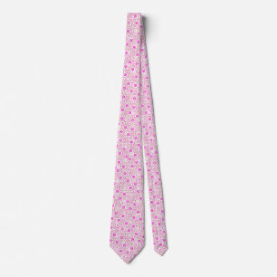 Corbata Patrones abstractos y lindos de puntos rosados