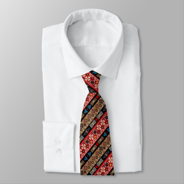 Corbata Patrones africanos, cojín de lanzamiento de patrón (Atado)