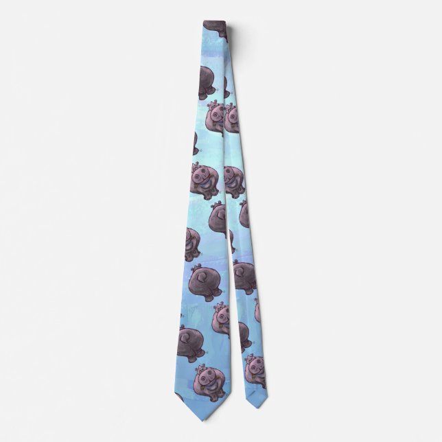 Corbata Patrones de cabezas y velas hipopótamos (Anverso)