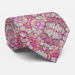 Corbata Patrones de cachemira rosados blancos lindos