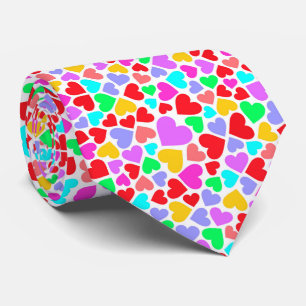 Corbata Patrones de corazones coloridos lindos