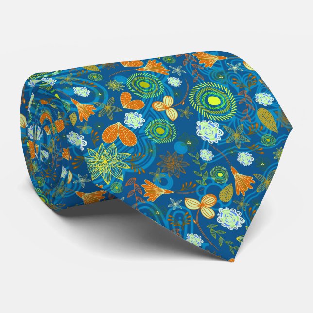 Corbata Patrones de flores de cachemira mezcladas (Enrollado)