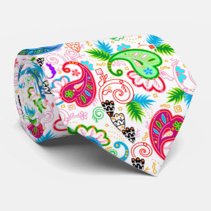 Corbata Patrones de flores decorativas coloridas lindas
