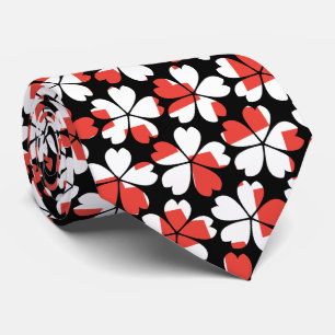 Corbata Patrones de flores rojas blancas lindas