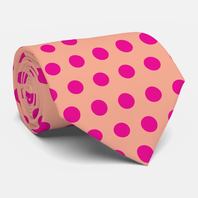 Corbata Patrones de lunares naranja rosa Estilo regalo Fav (Enrollado)