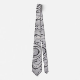 Corbata Patrones de mármol plateado gris blanco chic elega
