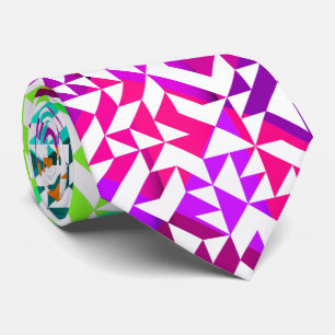 Corbata Patrones geométricos coloridos blancos lindos