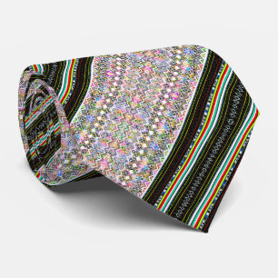 Corbata Patrones tribales aztecas coloridos y lindos
