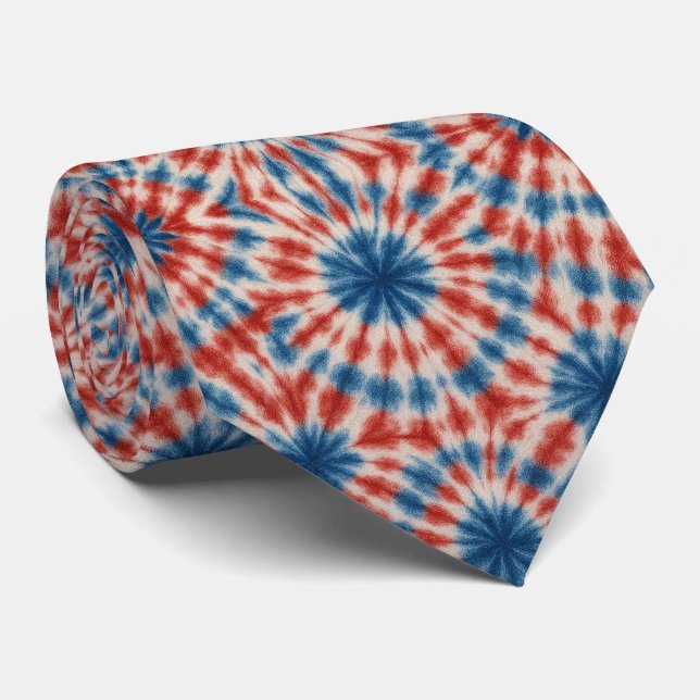 Corbata Patrónico Patrón de Tie-Dye Psicodélico (Enrollado)