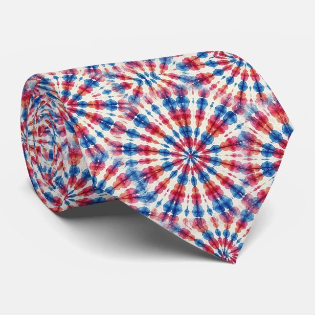 Corbata Patrónico Patrón de Tie-Dye Psicodélico (Enrollado)