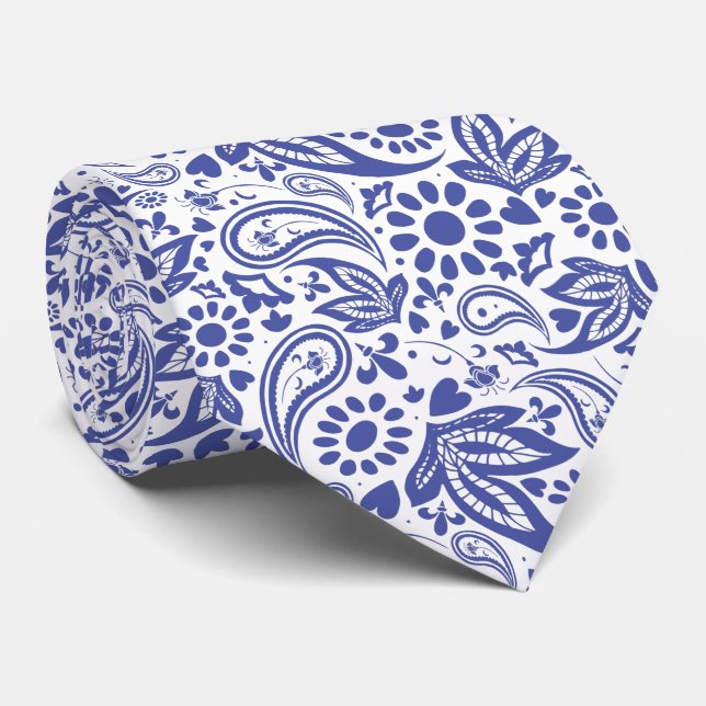 Corbata Patterned de Hampton con el estilo de la paisley b (Enrollado)