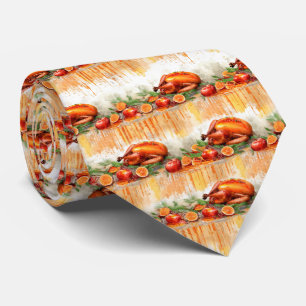 Corbata Pavo de Acción de Gracias con baldosas lindas