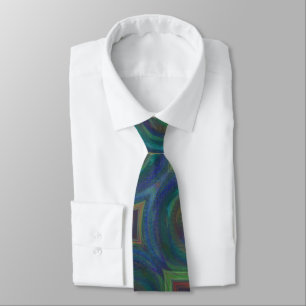Corbata Pavo de pavo real con pantalla de seda Abstract Ne