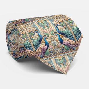 Corbata Pavos Reales Retro Art Déco