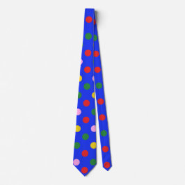 Corbata Payaso fiesta tie_blue con puntos de polka colorid