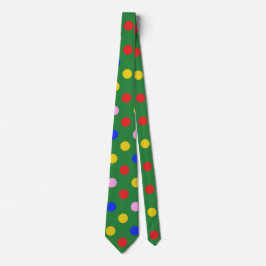 Corbata Payaso fiesta tie_green con puntos de polka colori