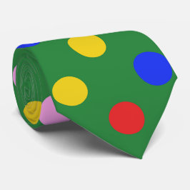 Corbata Payaso fiesta tie_green con puntos de polka colori