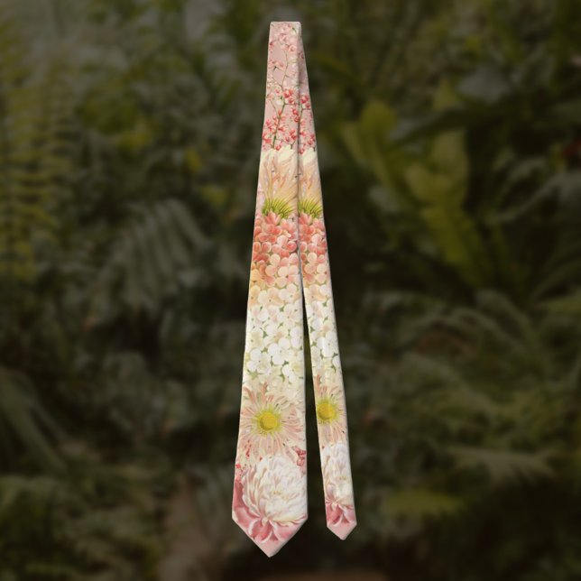 Corbata Peach Floral Boda (Subido por el creador)