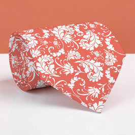 Corbata Peach Floral Pattern Custom Necktie