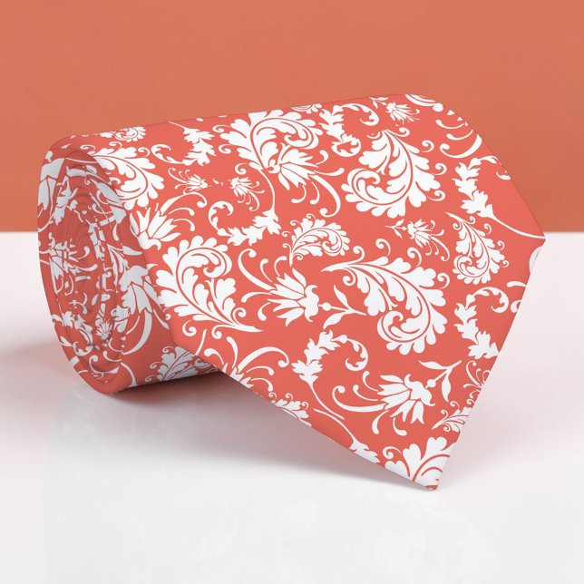 Corbata Peach Floral Pattern Custom Necktie (Subido por el creador)