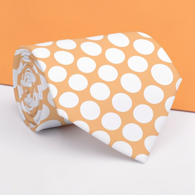 Corbata Peach Jumbo Polka Dots Custom Necktie (Subido por el creador)