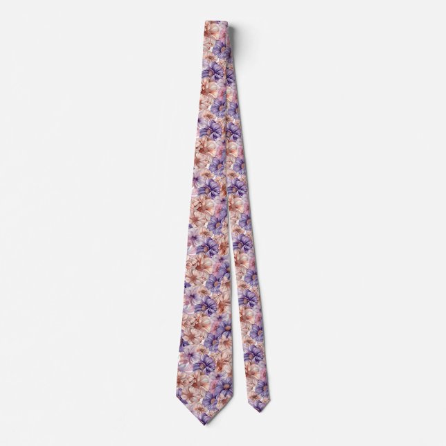 Corbata Peach, Pink, Purple Floral (Anverso)