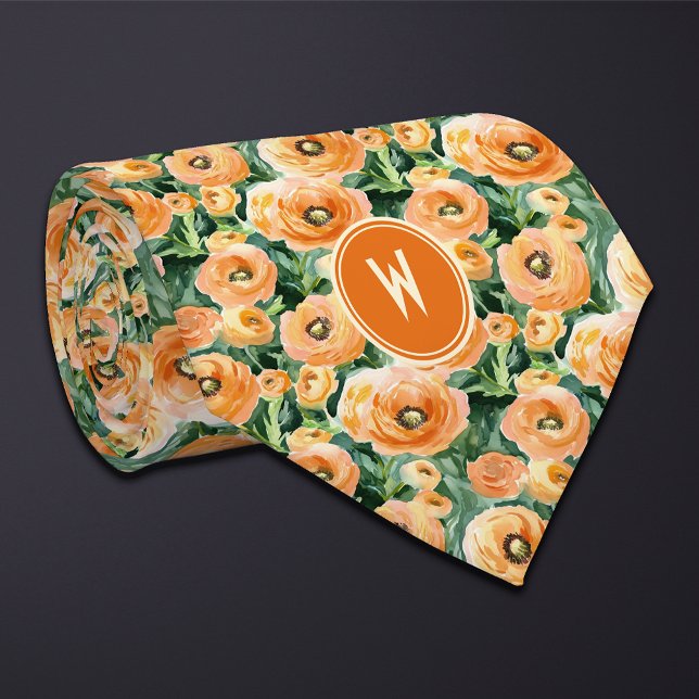 Corbata Peach Ranunculus Floral (Subido por el creador)