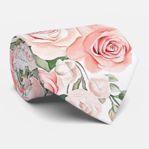 Corbata Peach Rubor Rosas Neck Tie