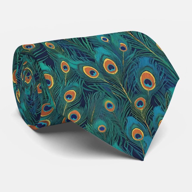 Corbata Peacock Feathers (Enrollado)