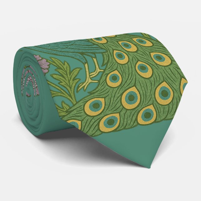 Corbata Peacock Verde azulado vintage (Enrollado)