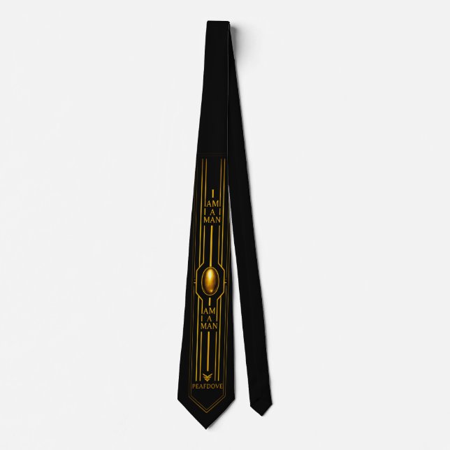 Corbata PEAFDOVE® GOLDEN EGG TIE — “I AM A MAN” No (Anverso)