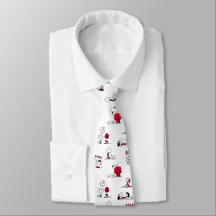 Corbata PEANUTS   Patrón rojo y negro