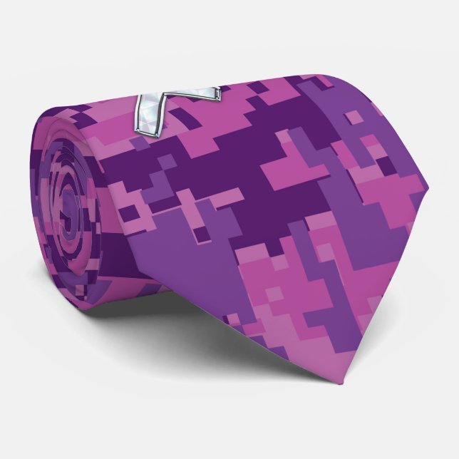 Corbata Pearl Sagittarius Zodiac Rótulo Fuchsia Camo Digit (Enrollado)