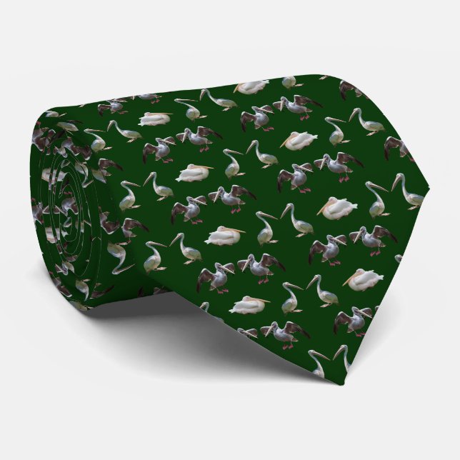 Corbata Pelican Frenzy Tie (verde oscuro) (Enrollado)