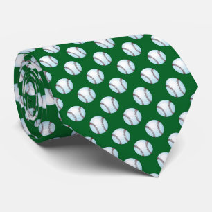 Corbata Pelotas de béisbol en el color verde del equipo